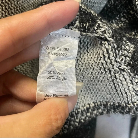 CAbi Patchwork Wool Blend Circle Open Front Cardigan - Picture 5 of 6